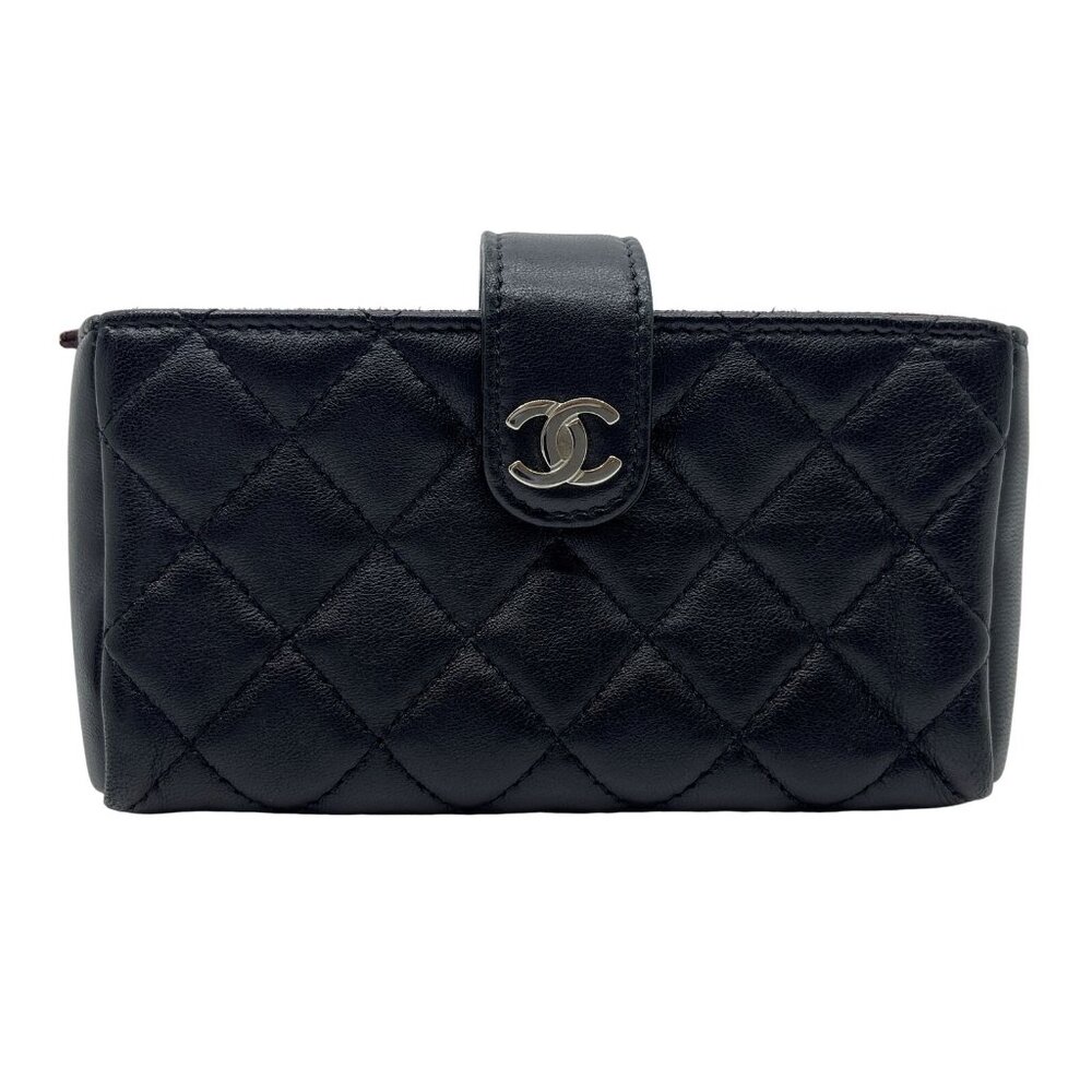 Auth CHANEL Matrasse Multi Pouch Timeless Classic Line Black Leather #36635323 - Picture 2 of 12